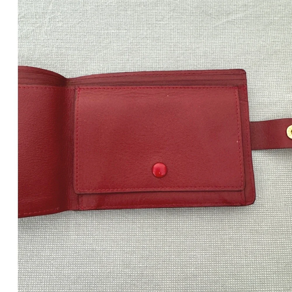 Vintage Rolex Leather Wallet Red Bifold